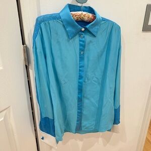 Prabal Gurung silk blue button down